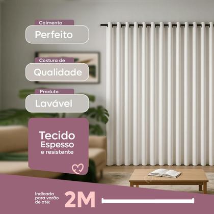 Imagem de Cortina 3 Metros Tecido Oxford Grosso 3,00 X 2,50 Largura Pra Quarto Sala Janela Varão Simples Premium