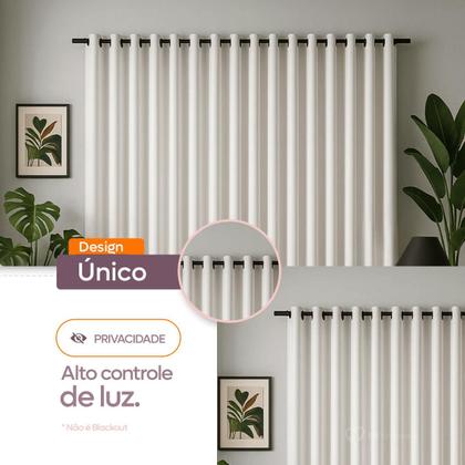 Imagem de Cortina 3 Metros Tecido Oxford Grosso 3,00 X 2,50 Largura Pra Quarto Sala Janela Varão Simples Premium