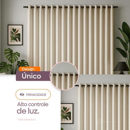 Imagem de Cortina 3 Metros Tecido Oxford Grosso 3,00 X 2,50 Largura Pra Quarto Sala Janela Varão Simples Premium