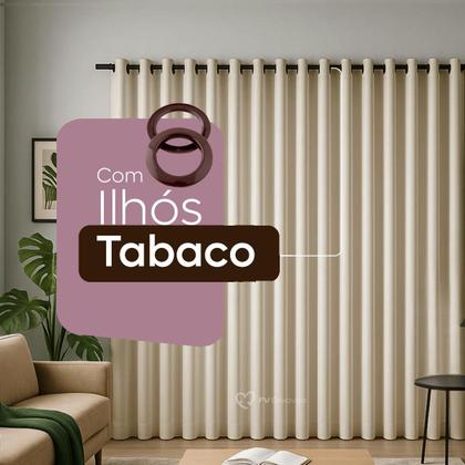 Imagem de Cortina 3 Metros Tecido Oxford Grosso 3,00 X 2,50 Largura Pra Quarto Sala Janela Varão Simples Premium