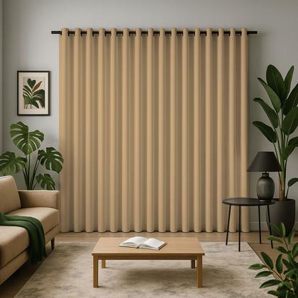 Imagem de Cortina 3 Metros Tecido Oxford Grosso 3,00 X 2,50 Largura Pra Quarto Sala Janela Varão Simples Premium