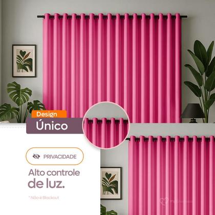 Imagem de Cortina 3 Metros Tecido Oxford Grosso 3,00 X 2,50 Largura Pra Quarto Sala Janela Varão Simples Premium