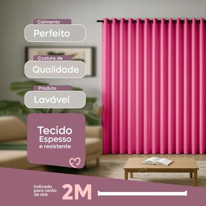 Imagem de Cortina 3 Metros Tecido Oxford Grosso 3,00 X 2,50 Largura Pra Quarto Sala Janela Varão Simples Premium