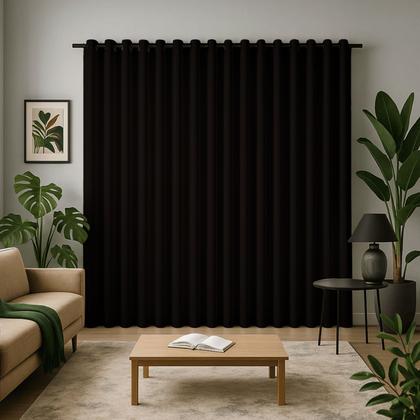 Imagem de Cortina 3 Metros Tecido Oxford Grosso 3,00 X 2,50 Largura Pra Quarto Sala Janela Varão Simples Premium