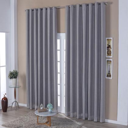 Imagem de Cortina 3,00 x 2,80 Voil Flame com Forro Blackout Várias Cores