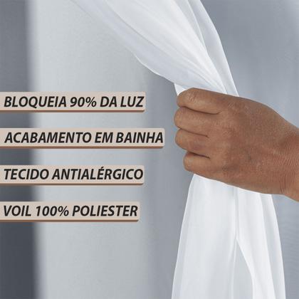 Imagem de Cortina 4 Metros Blackout De Tecido Com Voil 4,00x2,70