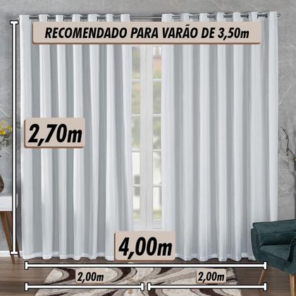 Imagem de Cortina 4 Metros Blackout De Tecido Com Voil 4,00x2,70