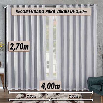 Imagem de Cortina 4 Metros Blackout De Tecido Com Voil 4,00x2,70