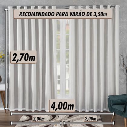 Imagem de Cortina 4 Metros Blackout De Tecido Com Voil 4,00x2,70
