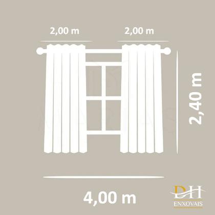Imagem de Cortina 4 Metros Largura Tecido Microfibra Várias Cores e Altura