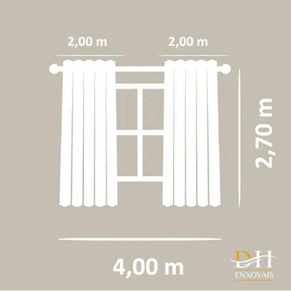 Imagem de Cortina 4 Metros Largura Tecido Microfibra Várias Cores e Altura