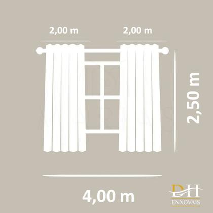 Imagem de Cortina 4 Metros Largura Tecido Microfibra Várias Cores e Altura