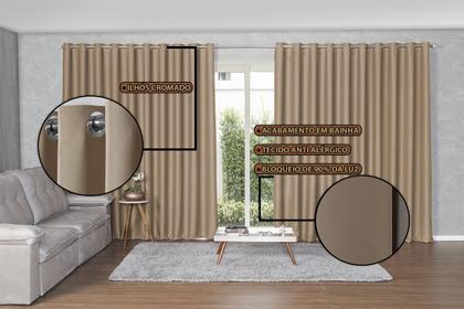 Imagem de Cortina 5 Metros Sala Blackout De Tecido Blecaute Quarto 5,00x2,70