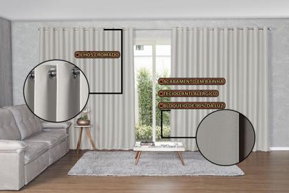 Imagem de Cortina 6 Metros Blackout De Tecido Blecaute Sala Quarto 6,00x2,70