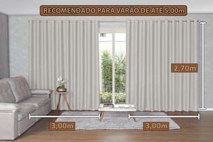 Imagem de Cortina 6 Metros Blackout De Tecido Blecaute Sala Quarto 6,00x2,70