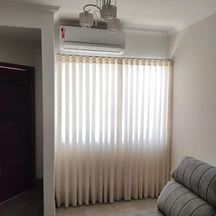 Imagem de Cortina Alto Padrão De Linho Com Microfibra Varão Trilho Suiço 4,00x2,60