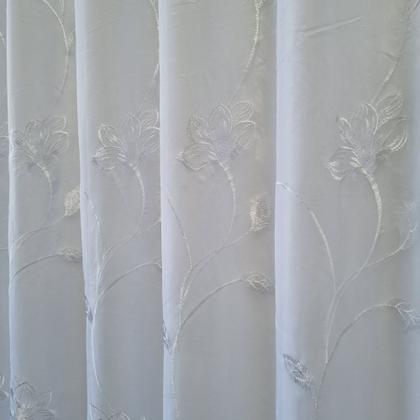 Imagem de Cortina Alto Padrão Voil Bordado Com forro Microfibra 4,00x2,30 para varão