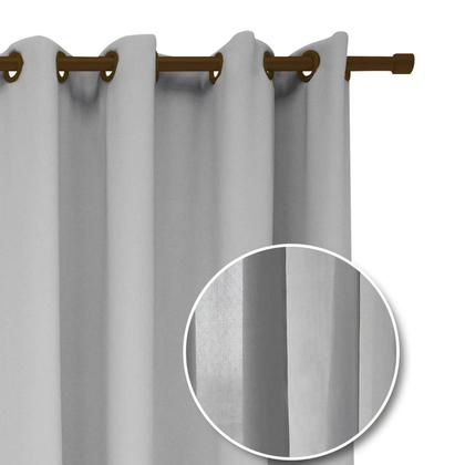 Imagem de Cortina Barcelona Para Sala Com Ilhos Cromado 2x1,80 Admirare