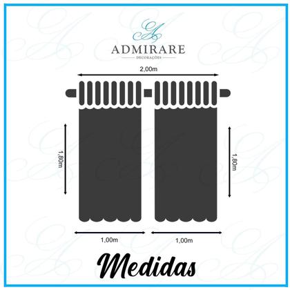 Imagem de Cortina Barcelona Para Sala Com Ilhos Cromado 2x1,80 Admirare