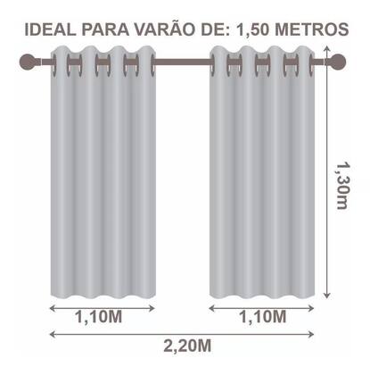 Imagem de Cortina Blackout 2,20m x 1,30m Corta Luz para Sala e Quarto Várias Cores