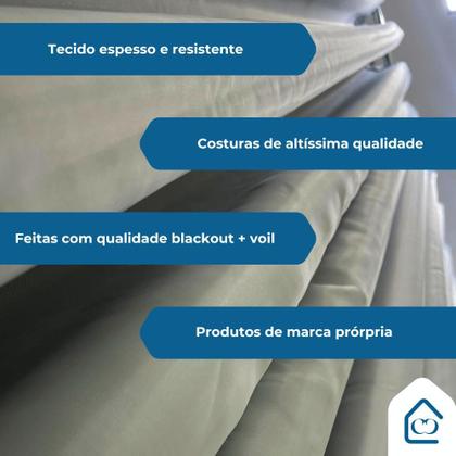 Imagem de Cortina Blackout 2,80 x 1,80 Com Voil Para Sala Quarto Escritoriol Tecido Forro Corta Luz Grosso Ilhós Cromados