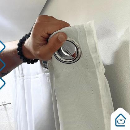 Imagem de Cortina Blackout 2,80 x 1,80 Com Voil Para Sala Quarto Escritoriol Tecido Forro Corta Luz Grosso Ilhós Cromados