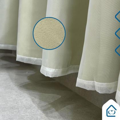 Imagem de Cortina Blackout 2,80 x 1,80 Com Voil Para Sala Quarto Escritoriol Tecido Forro Corta Luz Grosso Ilhós Cromados