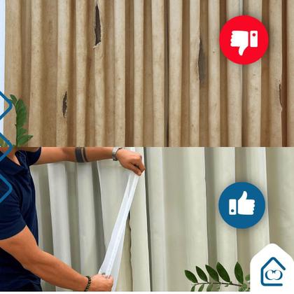 Imagem de Cortina Blackout 2,80 x 1,80 Com Voil Para Sala Quarto Escritoriol Tecido Forro Corta Luz Grosso Ilhós Cromados