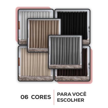 Imagem de Cortina Blackout 3,00 x 2,50 Tecido Grosso Blecaute 3 Metros Corta Luz 100% Janela Quarto Sala Varao