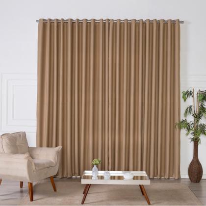 Imagem de Cortina Blackout 3,00 x 2,50 Tecido Grosso Blecaute 3 Metros Corta Luz 100% Janela Quarto Sala Varao