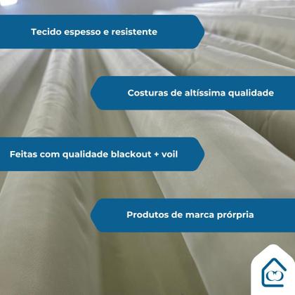 Imagem de Cortina Blackout 4,00 x 2,80 Com Voil Para Sala Quarto Escritoriol Tecido Forro Corta Luz Grosso Ilhós Cromados