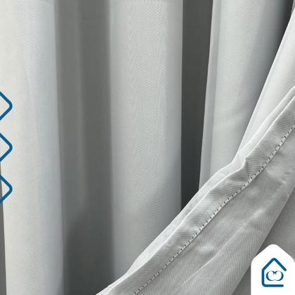 Imagem de Cortina Blackout 4,00 x 2,80 Com Voil Para Sala Quarto Escritoriol Tecido Forro Corta Luz Grosso Ilhós Cromados