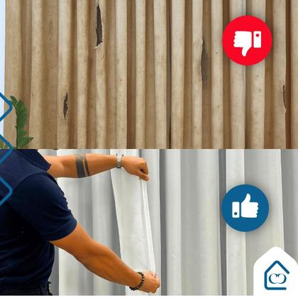 Imagem de Cortina Blackout 4,00 x 2,80 Com Voil Para Sala Quarto Escritoriol Tecido Forro Corta Luz Grosso Ilhós Cromados