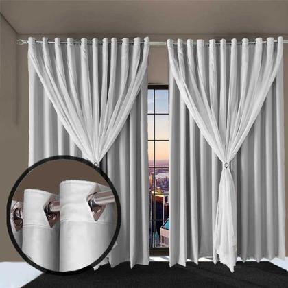 Imagem de Cortina Blackout/Blecaute ana 6 x 2,70 quarto sala palha