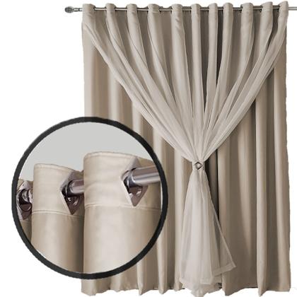 Imagem de Cortina Blackout/Blecaute ana 6 x 2,80 quarto sala palha