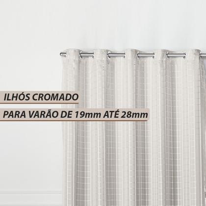 Imagem de Cortina Blackout Blecaute Longa Tecido com Voal Xadrez 5m