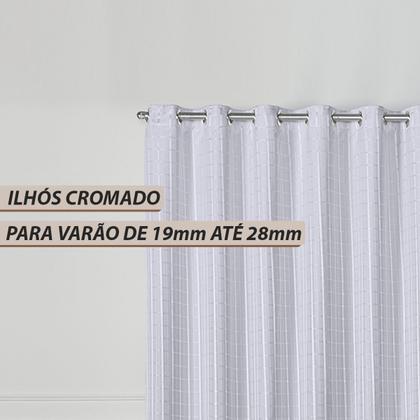 Imagem de Cortina Blackout Blecaute Longa Tecido com Voal Xadrez 5m