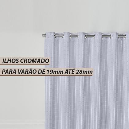 Imagem de Cortina Blackout Blecaute Longa Tecido com Voal Xadrez 5m