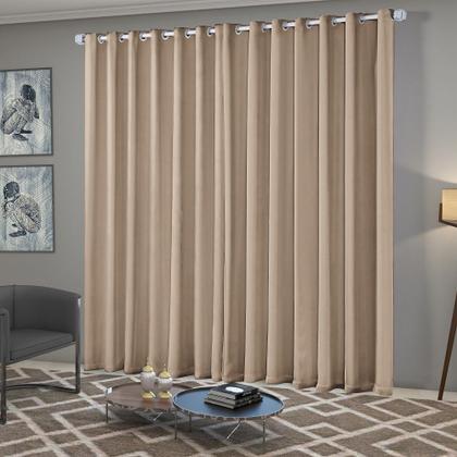 Imagem de Cortina Blackout Blecaute Quarto Sala em Tecido 3,00m x 2,50m com Ilhós Cromado Solaris