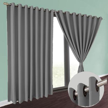 Imagem de cortina blackout Brenda corta luz 8,00 x 2,80 p sala palha