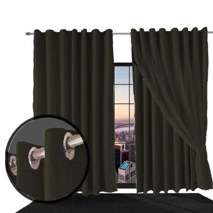 Imagem de cortina blackout Bruna corta luz 6,00 x 2,90 varão preto