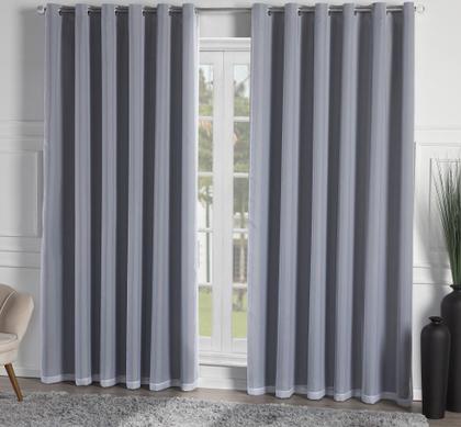 Imagem de Cortina Blackout Com Voil 4,00x2,50 Chumbo Quarto Sala