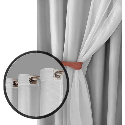 Imagem de Cortina Blackout Com Voil 6,00m X 2,90 Blecaute Tecido