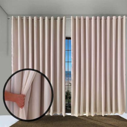 Imagem de Cortina Blackout Com Voil 6,00m X 2,90 Blecaute Tecido