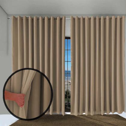 Imagem de Cortina Blackout Com Voil 6,00m X 2,90 Blecaute Tecido