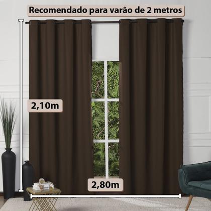 Imagem de Cortina Blackout de PVC 2,80m x 2,10m Marrom Corta Luz