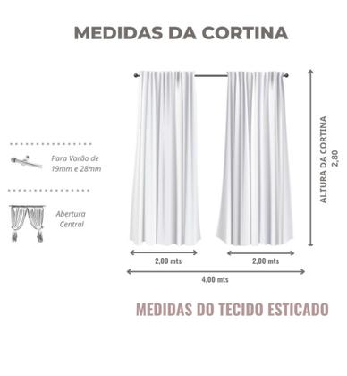 Imagem de Cortina Blackout Em Tecido 4 Metros X 2,80mts Envio Imediato