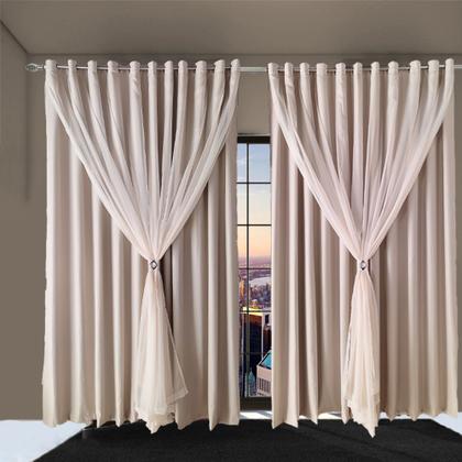 Imagem de Cortina Blackout Em Tecido Ana 8x2,30 corta luz branco