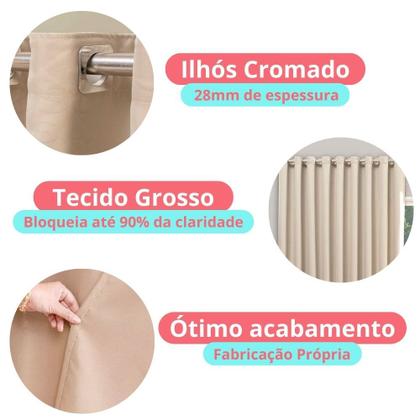 Imagem de Cortina Blackout em Tecido com Voil 2,80m x 1,70m