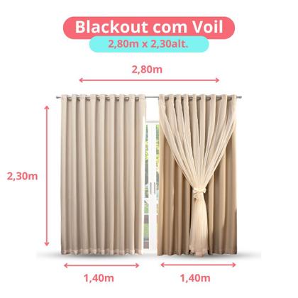 Imagem de Cortina Blackout em Tecido com Voil 2,80m x 2,30m